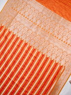 Orange & Red Leheriya Banarasi Mushru Katan Silk Saree