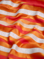 Orange & Red Leheriya Banarasi Mushru Katan Silk Saree