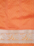Orange & Red Leheriya Banarasi Mushru Katan Silk Saree