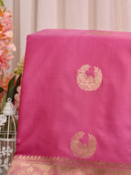 Banarasi Pure Mushru Katan Silk Kadhuva Weaving Saree-Pink