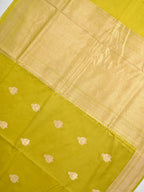 Banarasi Pure Mushru Katan Silk Saree with Kadhuva Weave-Olive Green