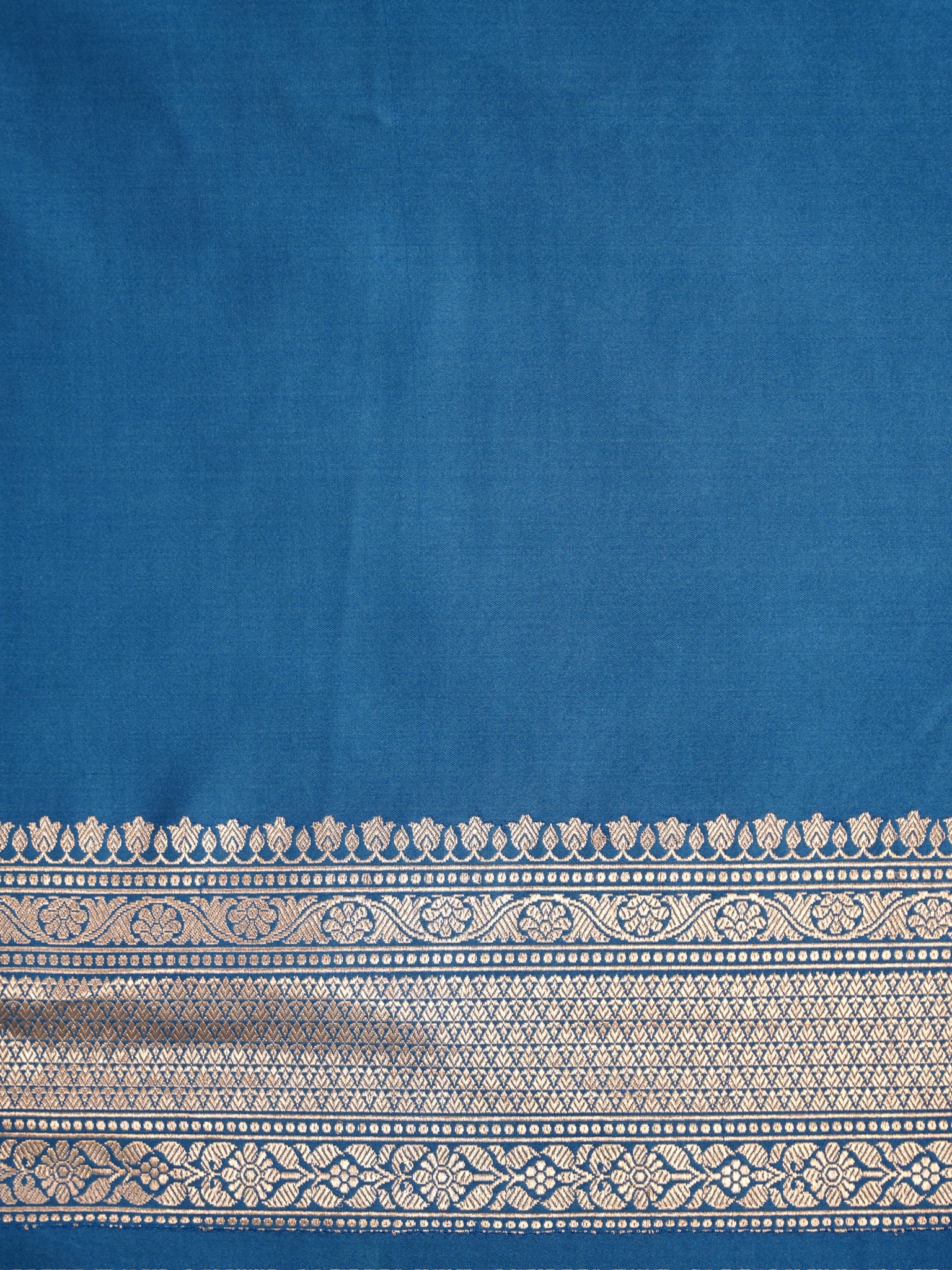 Banarasi Pure Mushru Katan Silk Saree with Kadhuva Weave -Classic Ocean Blue