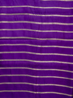 Banarasi Pure Mushru Katan Silk Saree with Silver Zari Kadhuva Weave-Royal Purple