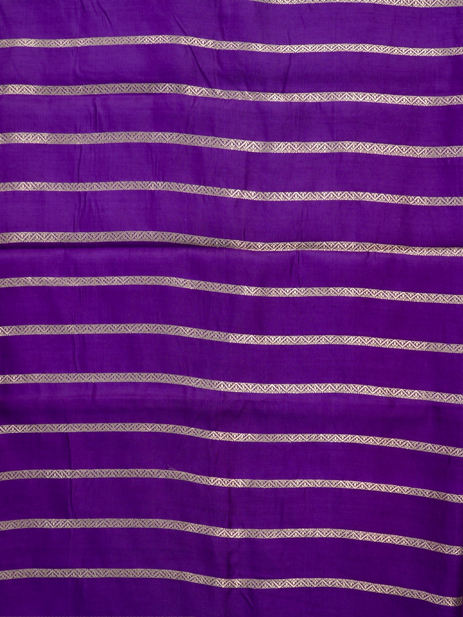 Banarasi Pure Mushru Katan Silk Saree with Silver Zari Kadhuva Weave-Royal Purple