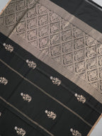 Banarasi Pure Mushru Katan Silk Saree with Kadhuva Weave -Classic Black