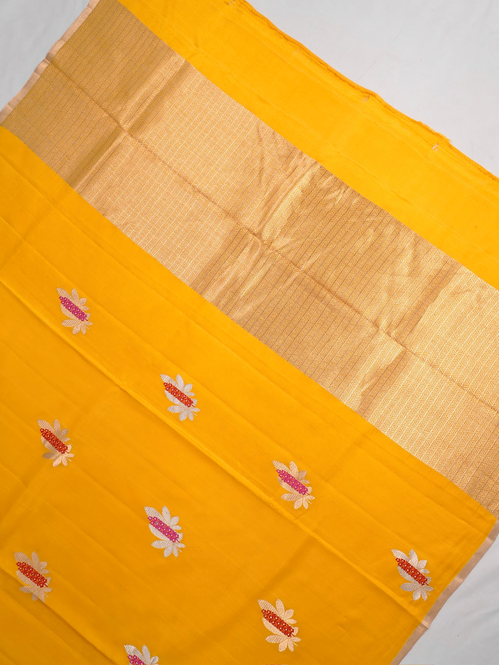 Banarasi Pure Mushru Katan Silk Saree with Minakari -Mustard Yellow