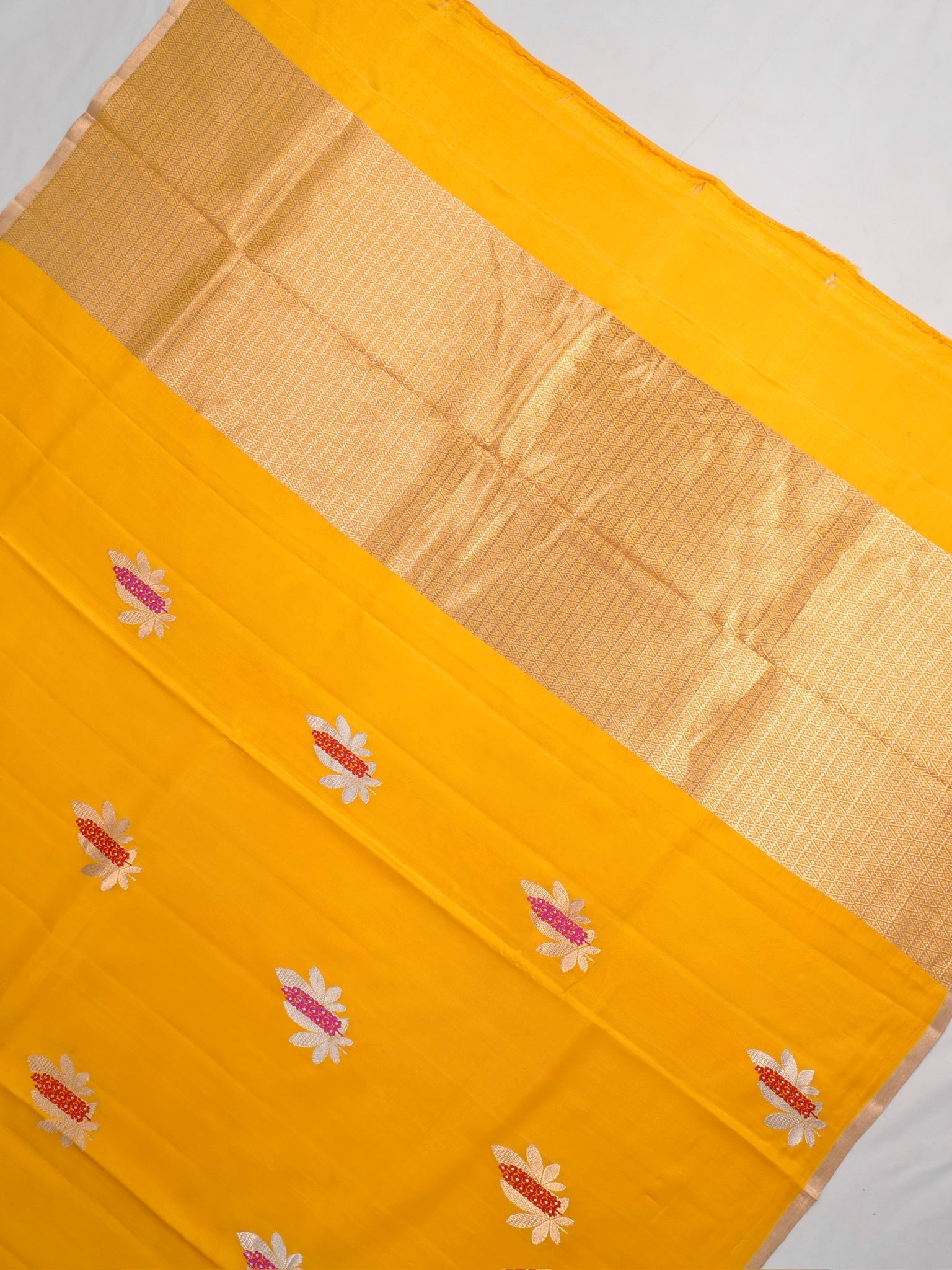 Banarasi Pure Mushru Katan Silk Saree with Minakari -Mustard Yellow