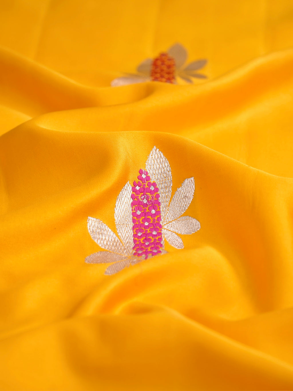 Banarasi Pure Mushru Katan Silk Saree with Minakari -Mustard Yellow