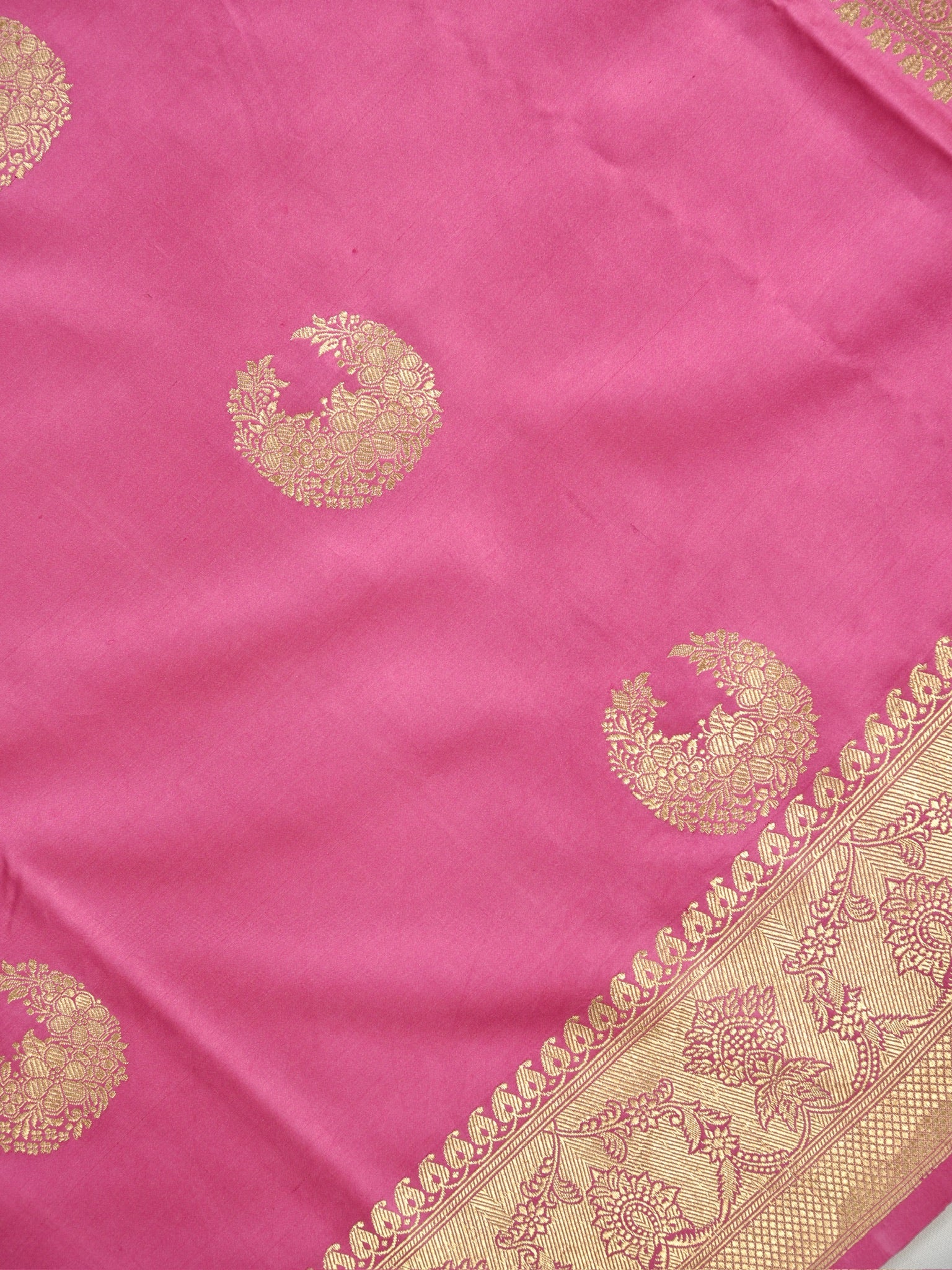 Banarasi Pure Mushru Katan Silk Kadhuva Weaving Saree-Pink