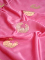 Banarasi Pure Mushru Katan Silk Kadhuva Weaving Saree-Pink