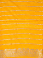 Banarasi Pure Mushru Katan Silk Kadhuva Weaving Saree with Meenakari Work-Golden Yellow