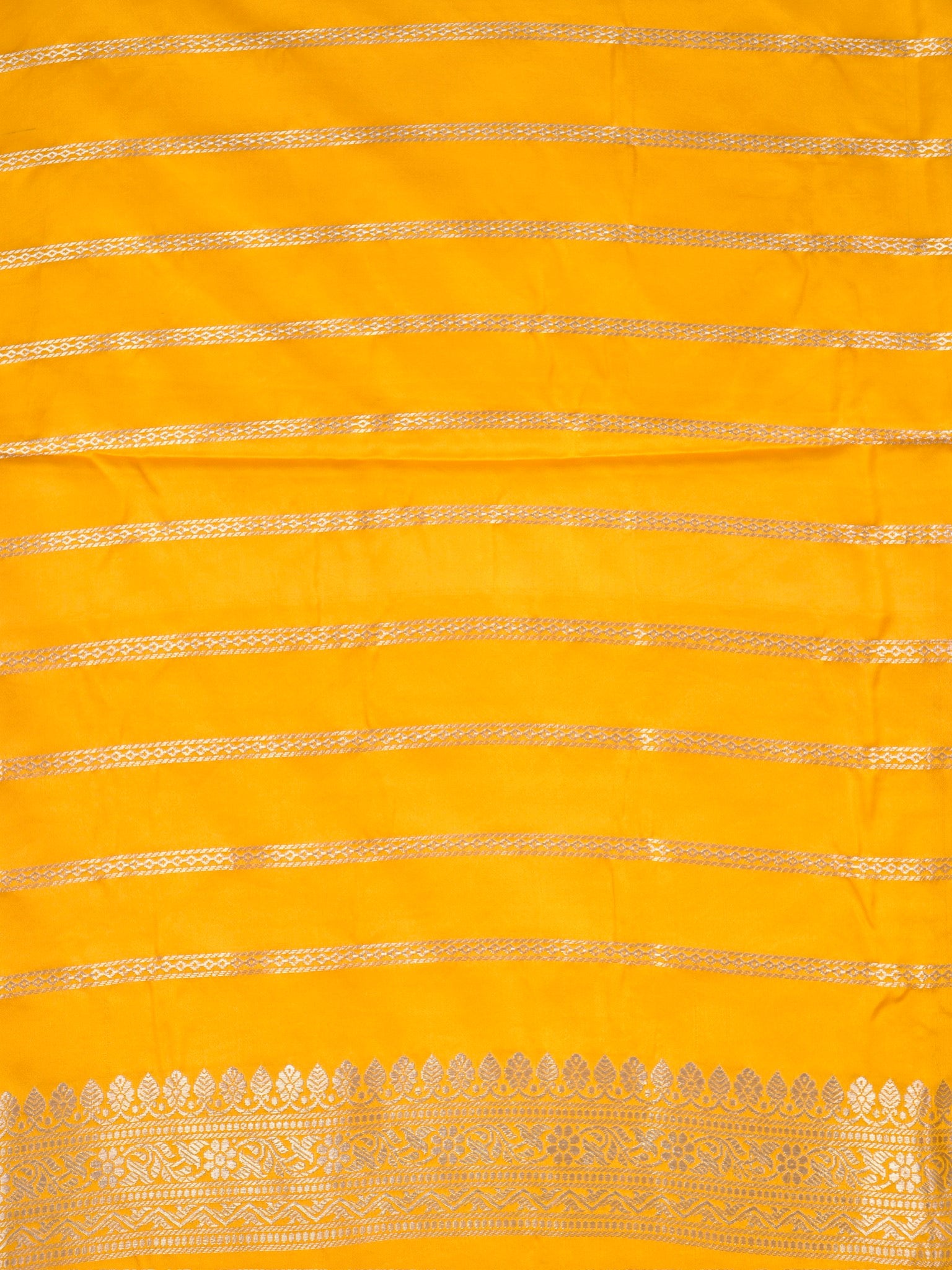 Banarasi Pure Mushru Katan Silk Kadhuva Weaving Saree with Meenakari Work-Golden Yellow