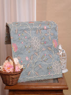 Soft Organza Silk Embroidered Saree – Powder Blue