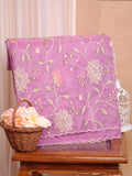 Soft Organza Silk Embroidered Saree – Purple