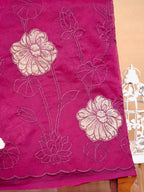 Soft Organza Silk Embroidered Saree - Deep Magenta