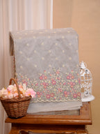 SOFT ORGANZA SILK EMBROIDERED SAREE – GREY