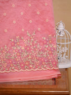 SOFT ORGANZA SILK EMBROIDERED SAREE – BLUSH PINK