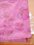 Soft Organza Silk Handbrush Floral Embroidered Saree – Lvender & Multicolor