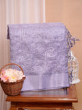 Soft Tissue Silk Embroidered Saree - Elegant Lavender