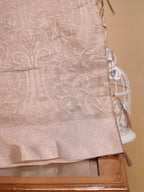 Soft Tissue Silk Embroidered Saree - Elegant Warm Beige