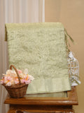 Soft Tissue Silk Embroidered Saree – Pastel Lime Green