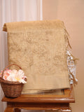 Soft Tissue Silk Embroidered Saree – Golden Beige