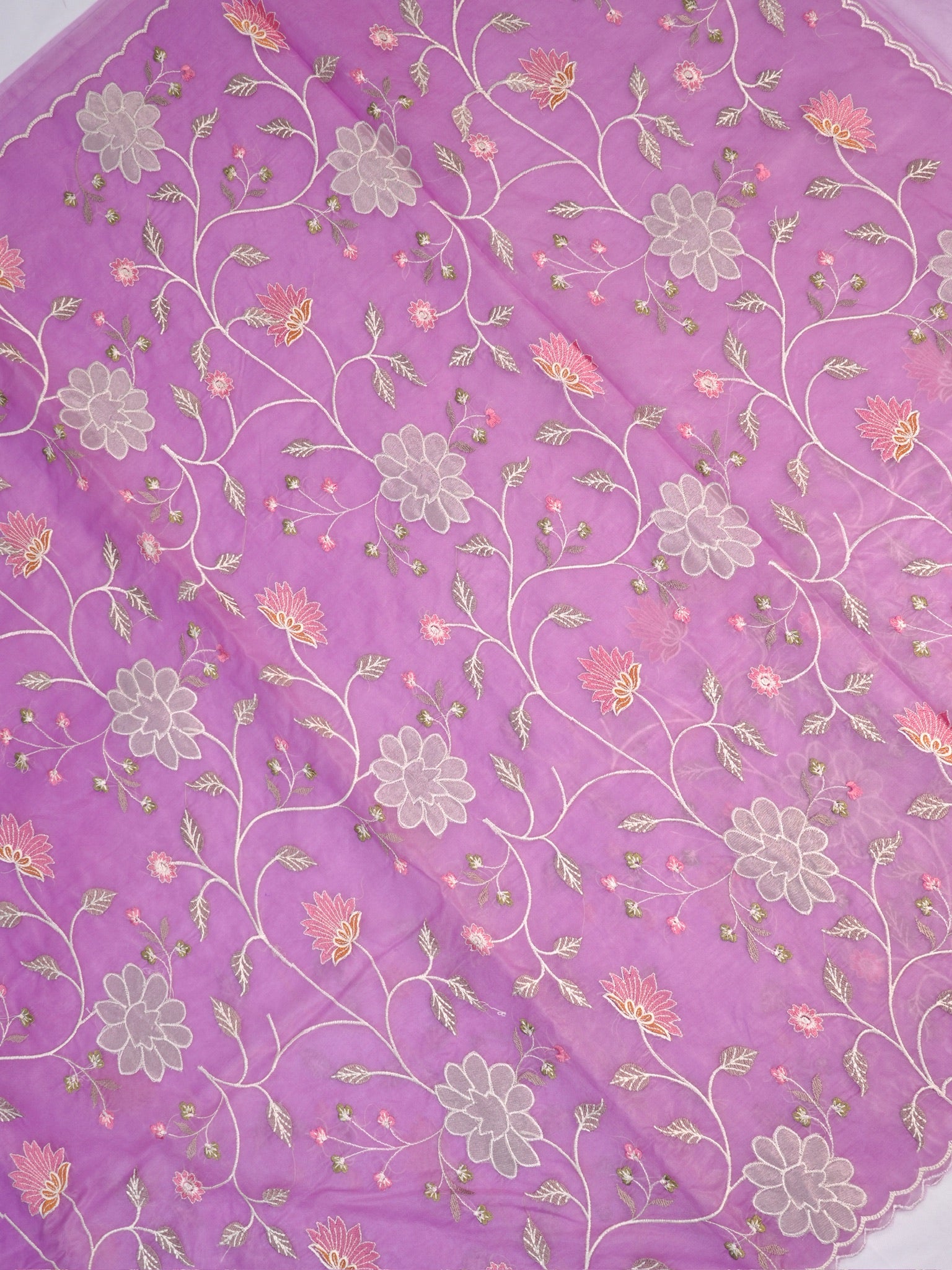 Soft Organza Silk Embroidered Saree – Purple