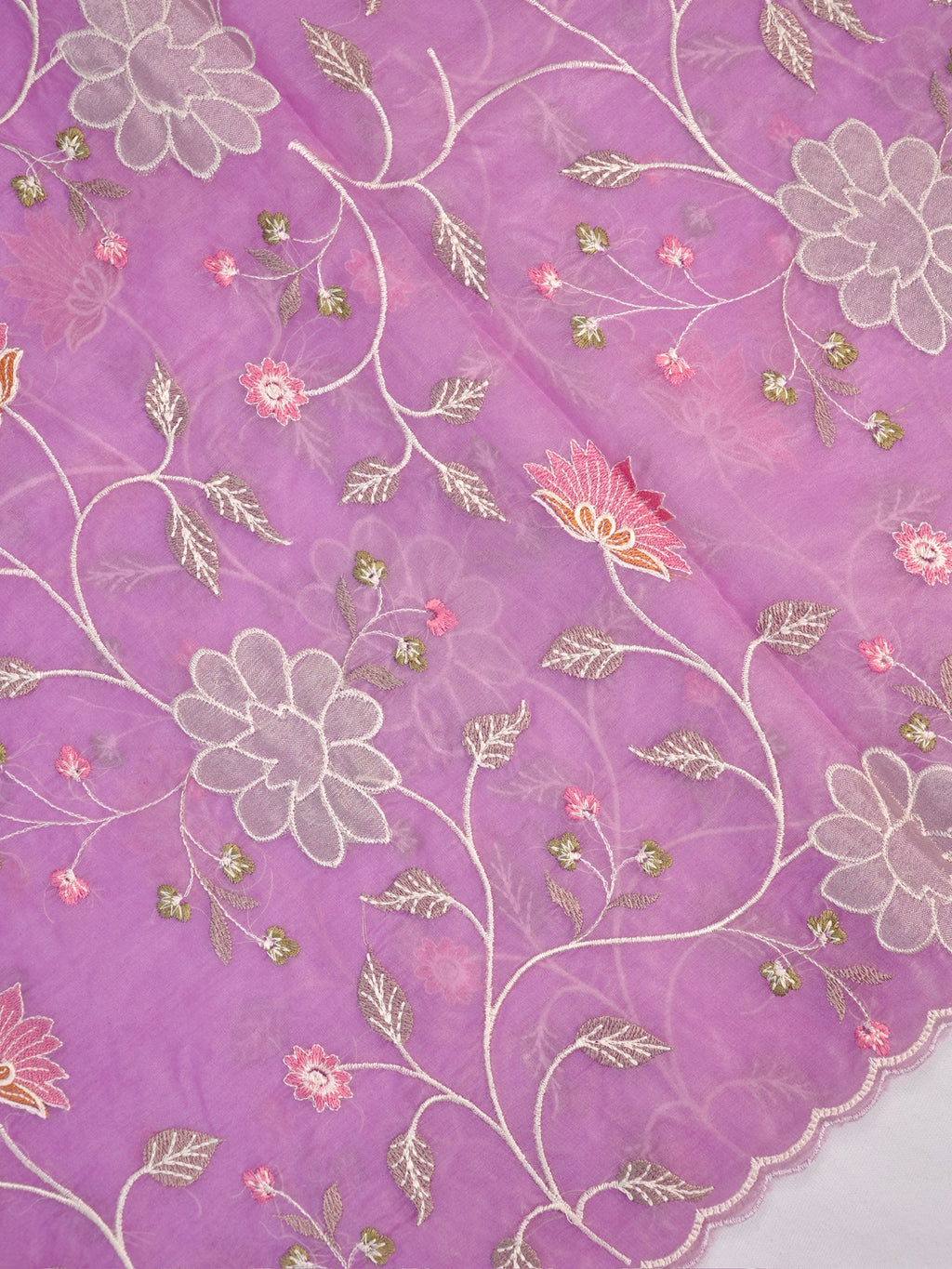 Soft Organza Silk Embroidered Saree – Purple