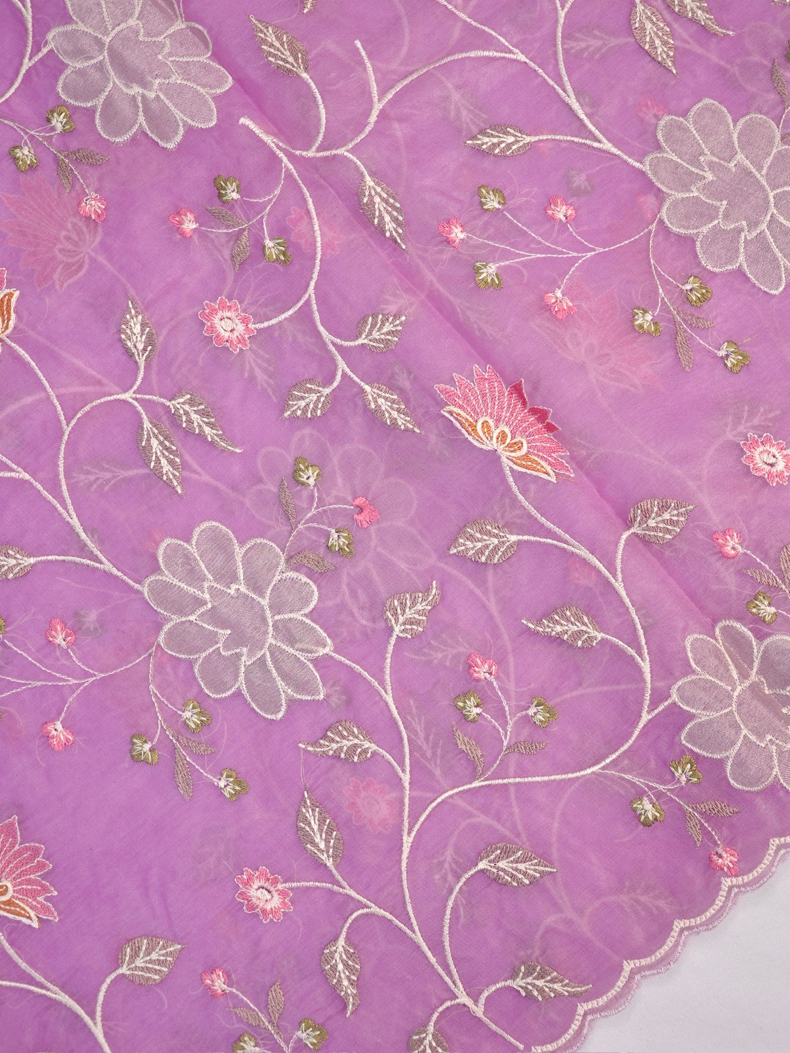 Soft Organza Silk Embroidered Saree – Purple