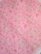 Soft Organza Silk Embroidered Saree – Baby Pink