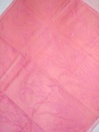 Soft Organza Silk Embroidered Saree Peach Pink / Coral Pink