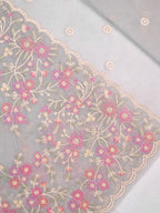 SOFT ORGANZA SILK EMBROIDERED SAREE – GREY
