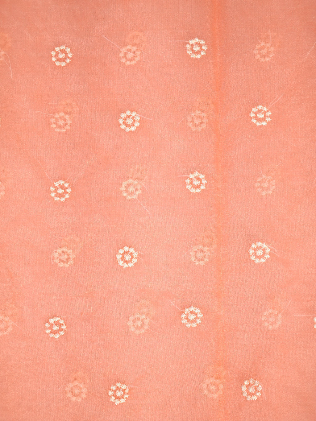 SOFT ORGANZA SILK EMBROIDERED SAREE – PEACH CORAL