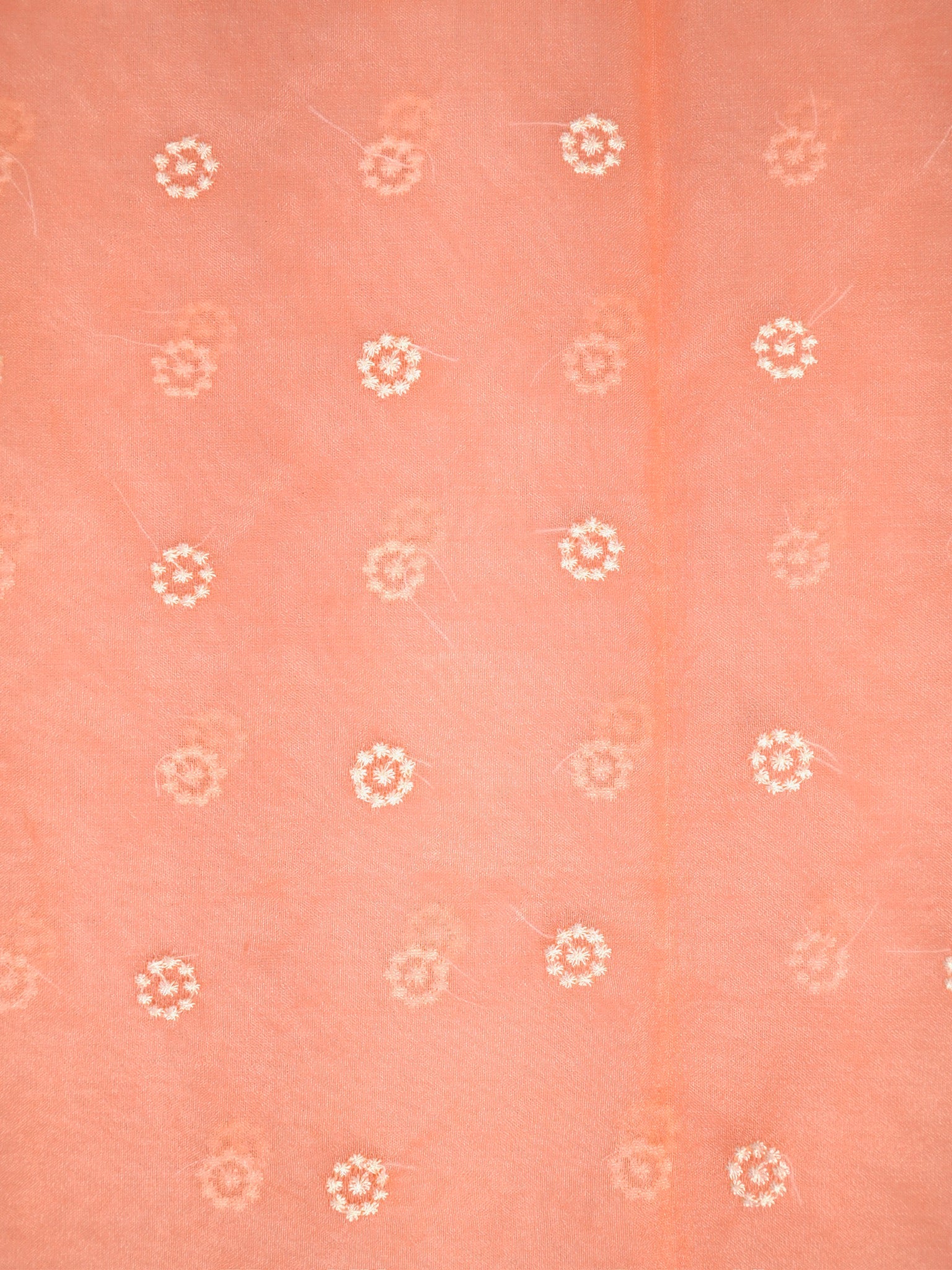 SOFT ORGANZA SILK EMBROIDERED SAREE – PEACH CORAL