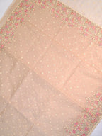 SOFT ORGANZA SILK EMBROIDERED SAREE – DUSTY ROSE / NUDE BEIGE