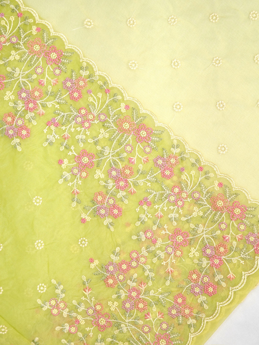 SOFT ORGANZA SILK EMBROIDERED SAREE – LIGHT GREEN