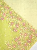 SOFT ORGANZA SILK EMBROIDERED SAREE – LIGHT GREEN
