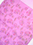 Soft Organza Silk Handbrush Floral Embroidered Saree – Lvender & Multicolor