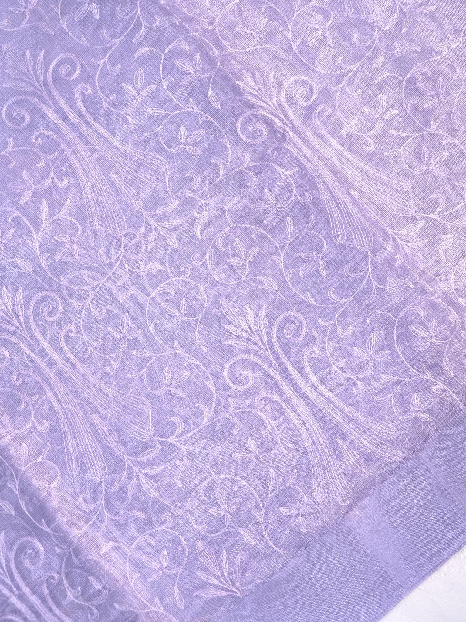 Soft Tissue Silk Embroidered Saree - Elegant Lavender