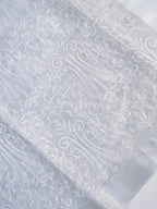 Soft Tissue Silk Embroidered Saree - Elegant Silver Grey