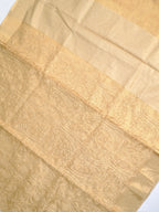 Soft Tissue Silk Embroidered Saree – Golden Beige