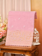 Soft Kota Silk Embroidered Saree – Baby Pink