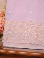 Soft Kota Silk Embroidered Saree – Pastel Lavender