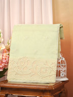 Pista Green Kota Silk Embroidery Saree