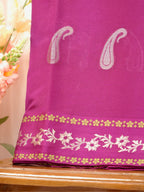 Magenta Purple Semi Soft Silk Saree with Silver Zari Weave