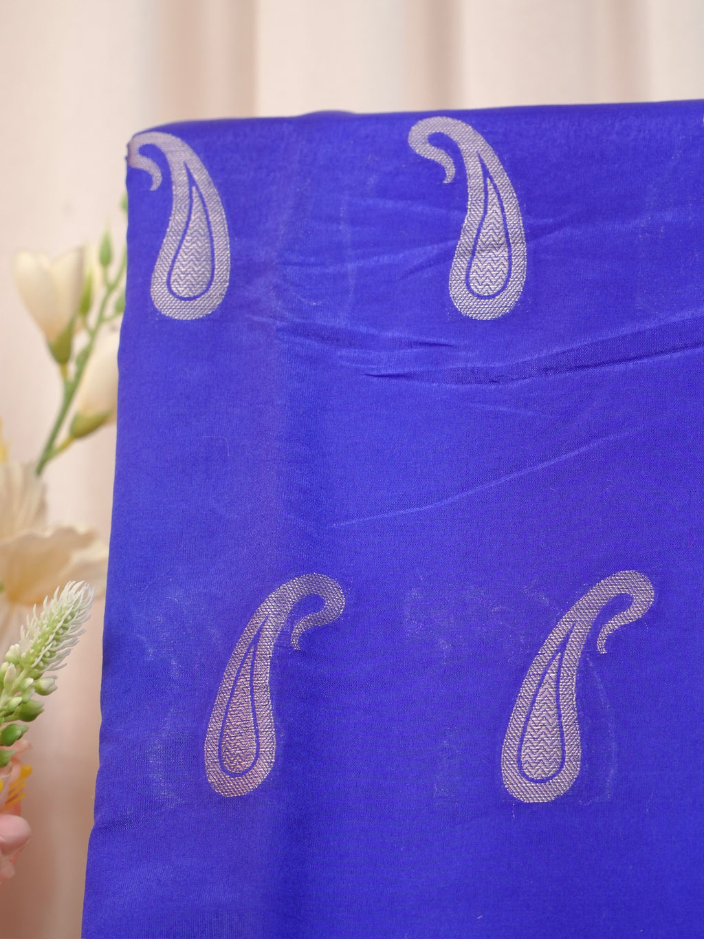 Royal Blue Semi Soft Silk Saree with Silver Zari Weave