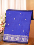 Royal Blue Banarasi Semi Soft Katan Silk Saree with Silver Zari