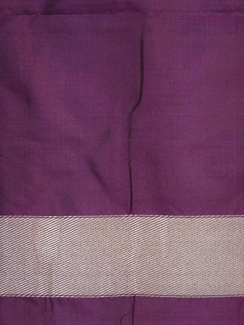 Royal Purple Pure Katan Silk Handwoven Banarasi Saree with Varanasi Ghat Motif Border