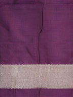 Royal Purple Pure Katan Silk Handwoven Banarasi Saree with Varanasi Ghat Motif Border