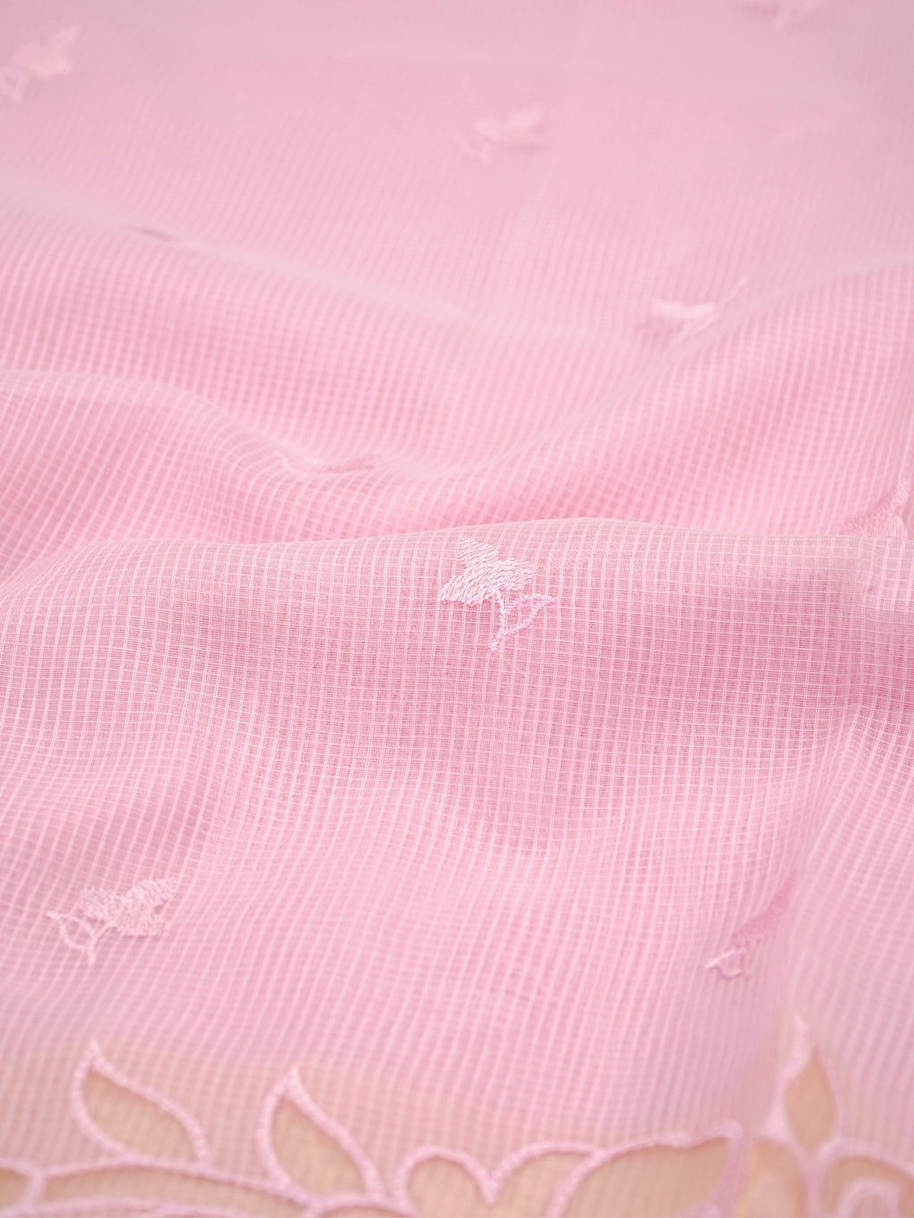 Soft Kota Silk Embroidered Saree – Pink